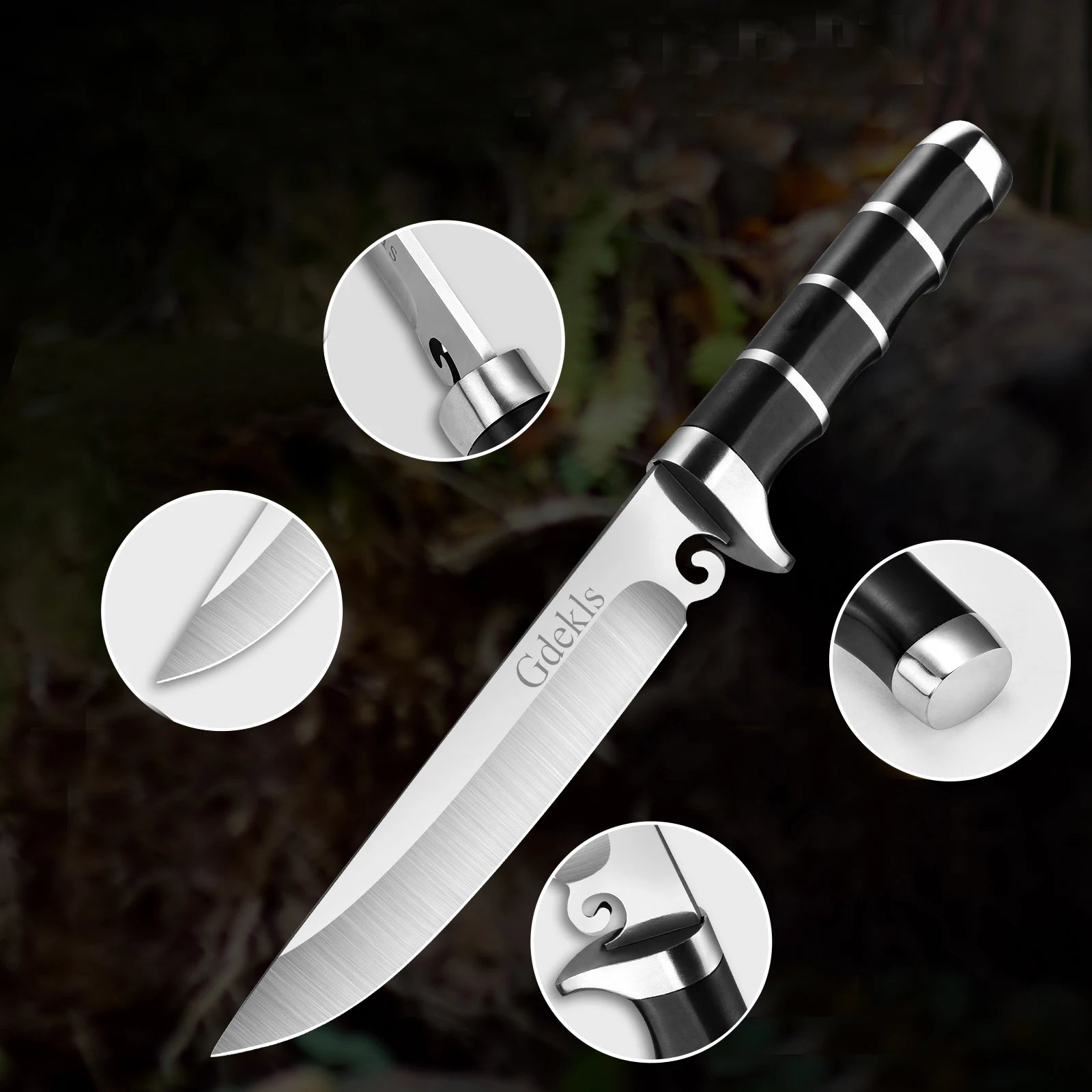 7Cr15 Stainless Steel Knife ,Faux Leather Sheath, Multi-Purpose Blade .