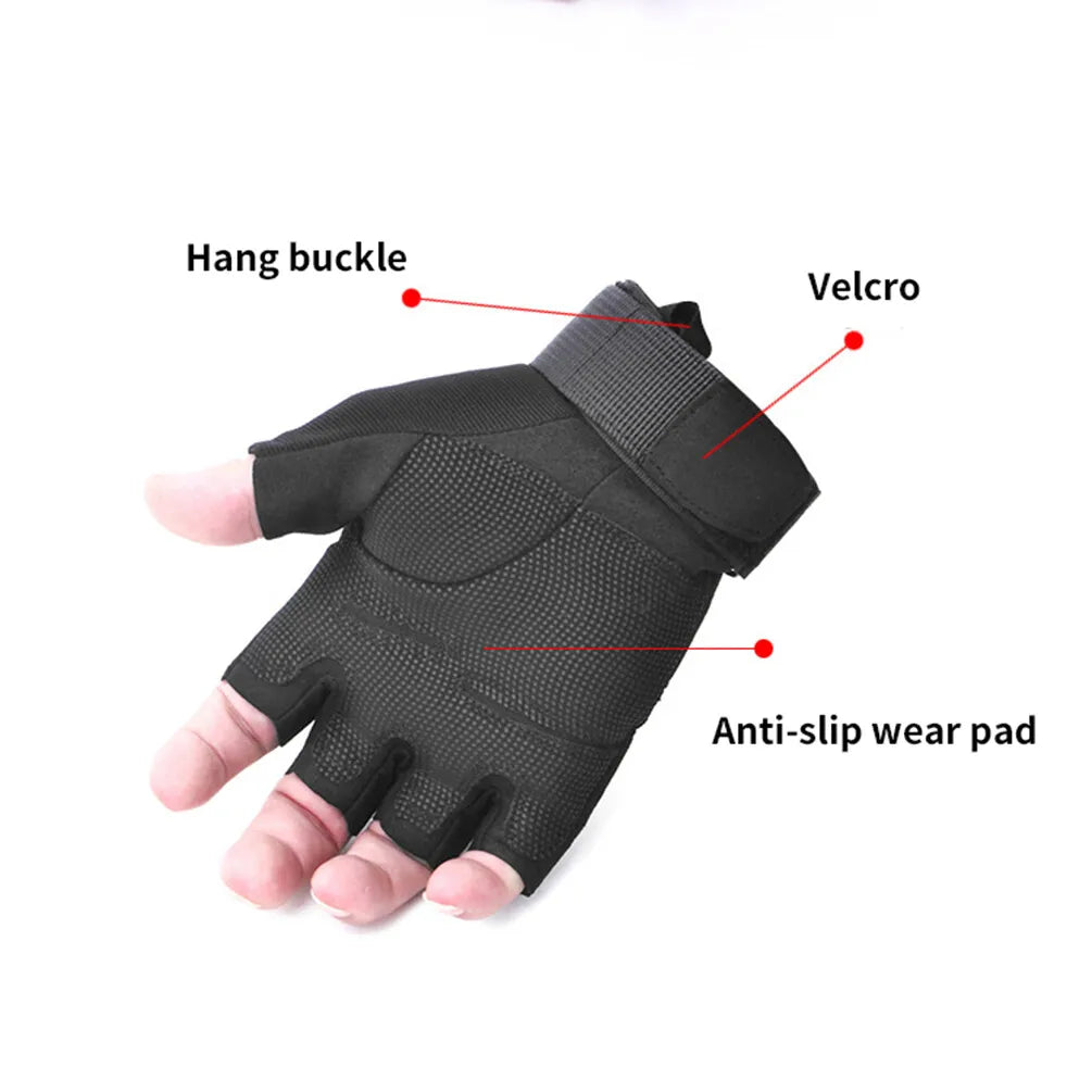 Tactical Half Finger Gloves. Motorcycle, Hunting, Shooting .