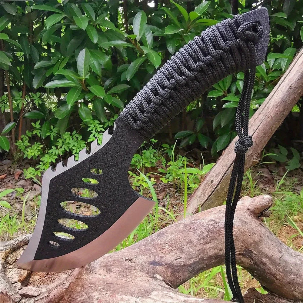 Jungle Camping Axe & Knife - Non-Slip Handle. Nylon Sheath.