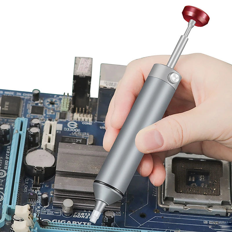 Aluminum Desoldering Pump. Soldering Sucker Pen. Powerful Vacuum.