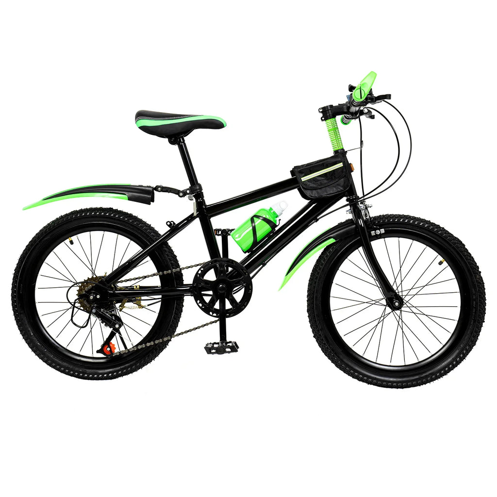 20 Inch Mountain Bike - 7 Speeds - Kids Bicycle. Dual Brakes, Adjustable, Kettle & Mudguard.