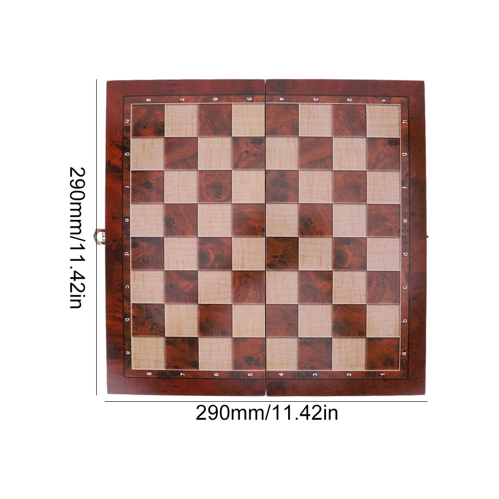 29x29cm 3 in 1 Chess, Checkers, Backgammon. Developing Strategic Thinking.