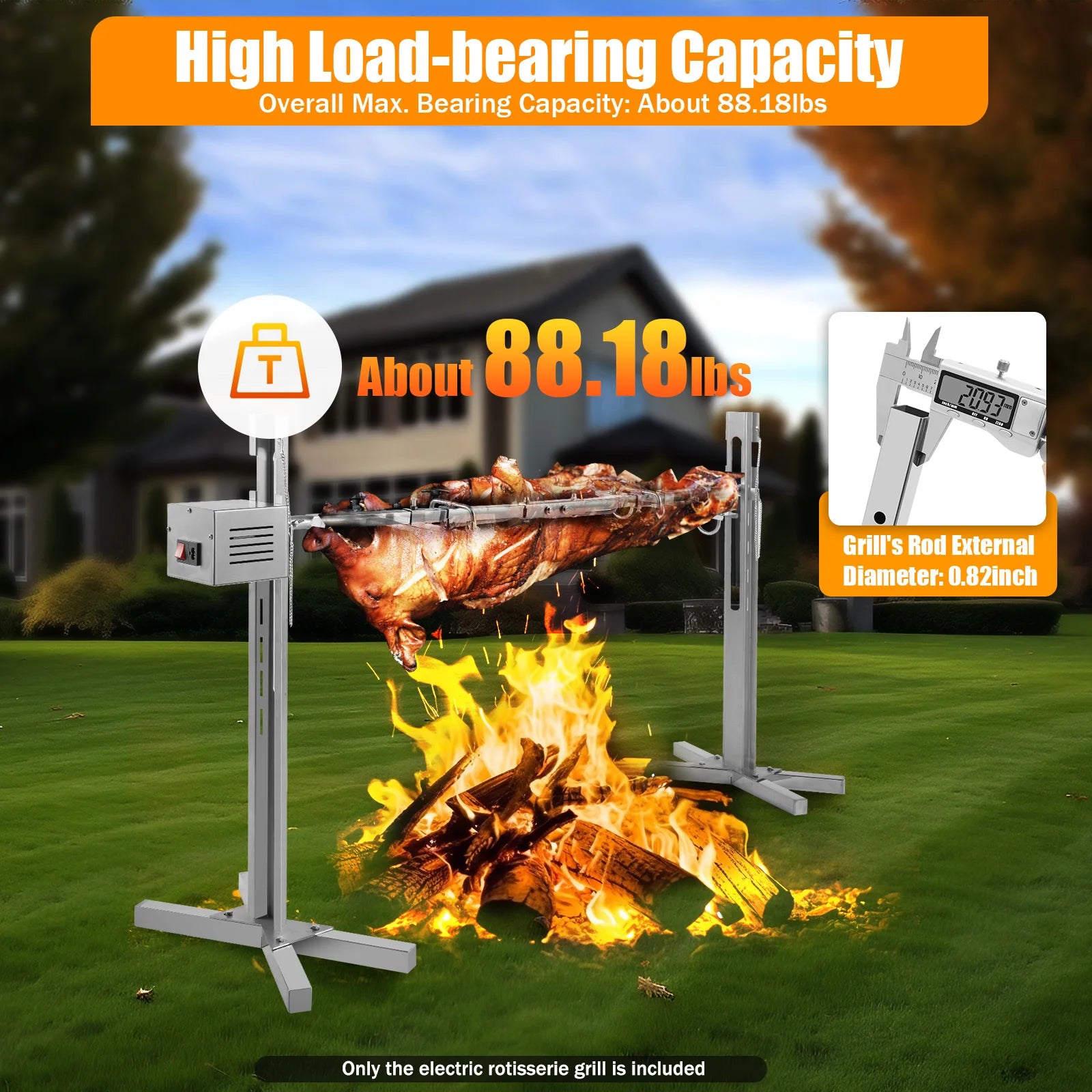 Electric BBQ Rotisserie Grill. 40KG Load-bearing 20/25W.