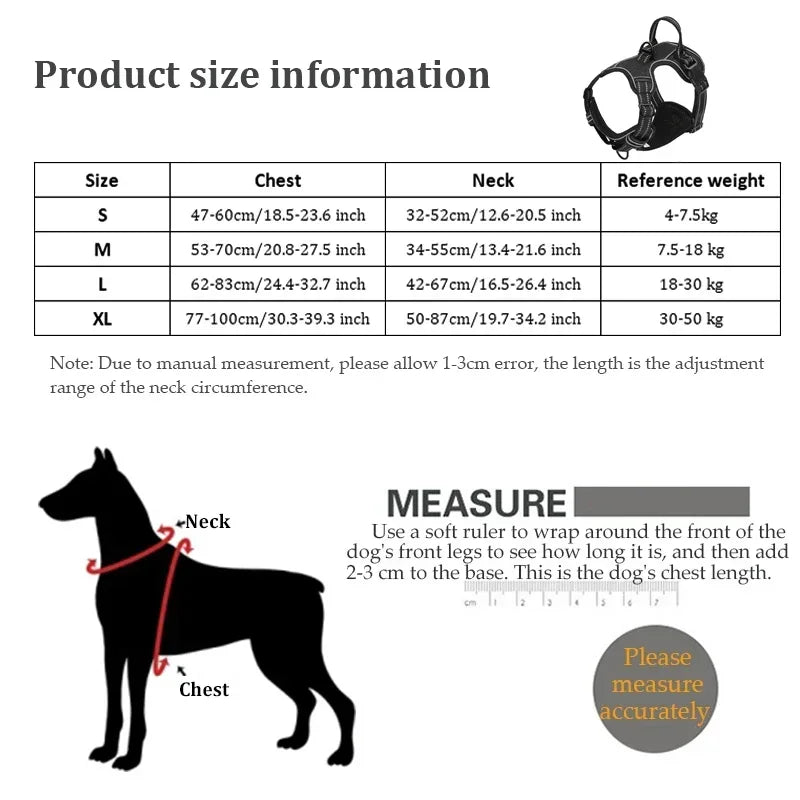 Adjustable Dog Harness Vest- Reflective -Soft Breathable- No Pull.