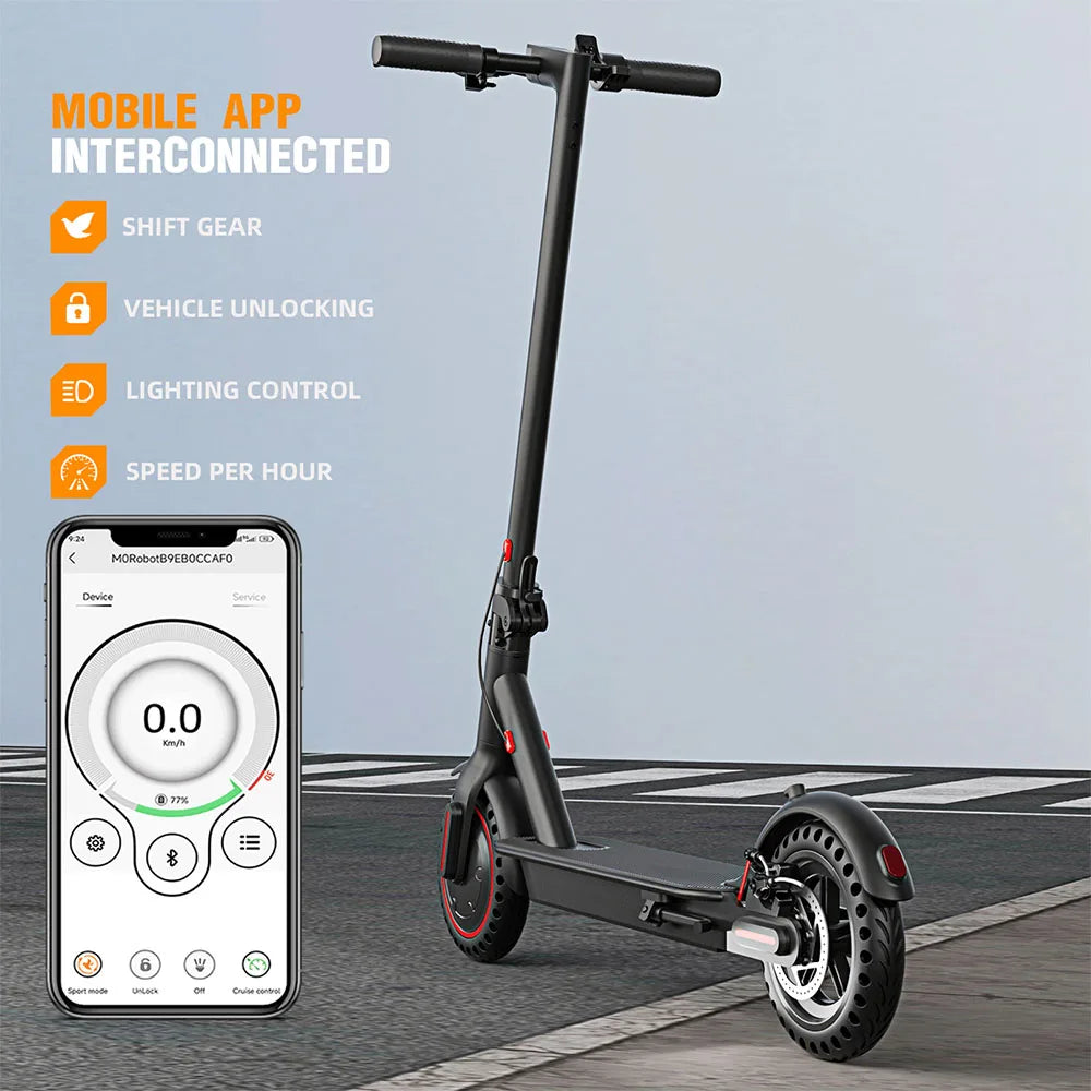 350W Foldable Electric Scooter, Explosion-proof Tires, Dual Brake System, Lightweight, APP Support E-scooter.