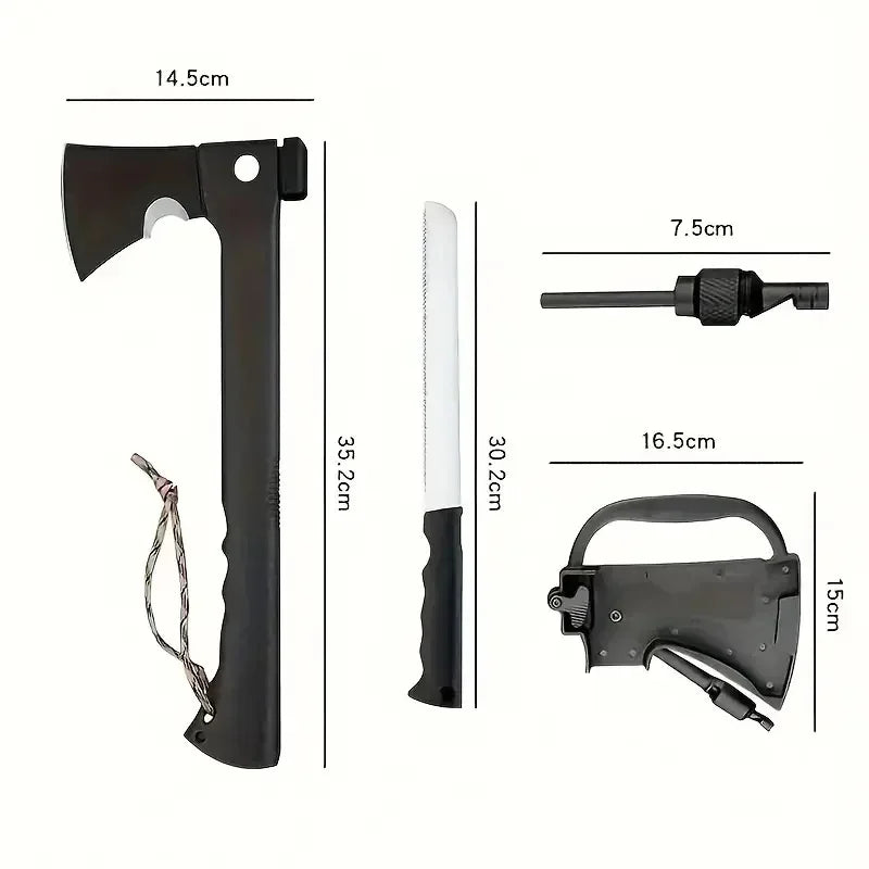 Lightweight Hatchet With Serrated Saw Knife, Magnesium Fire Starter.