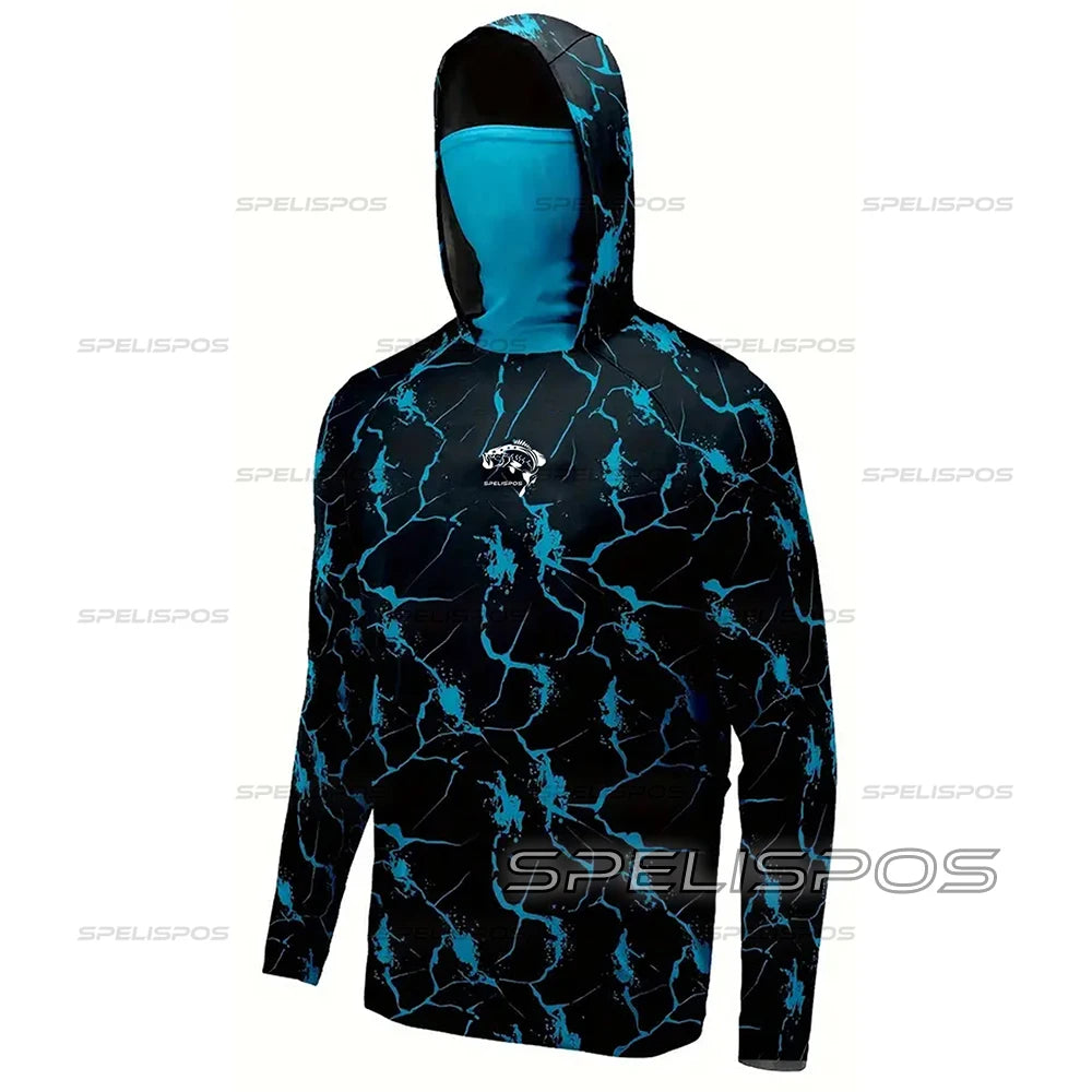 Fishing Hoodie, Men's Long Sleeve Sun Protection. Breathable, Washable.