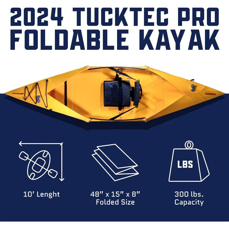 Tucktec 10' PRO Foldable Kayak. Portable Kayak for Adults - Made in USA.