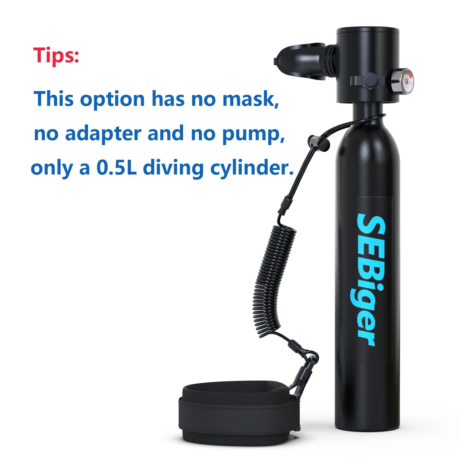 0.5L Diving Tank and Full Face Mask. 5-10 minutes underwater, Refillable.