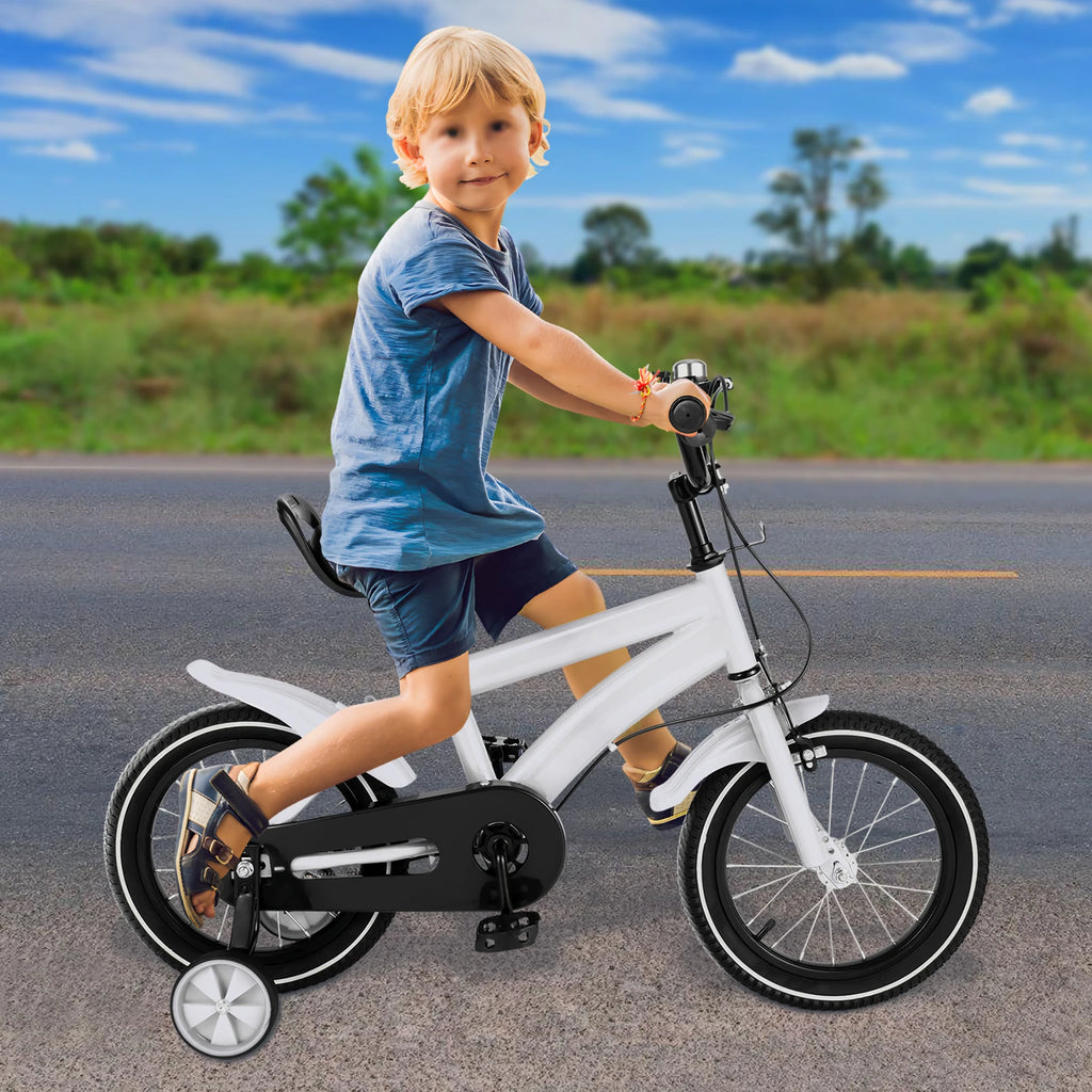 14 Inch Children's Bicycle with Safety Training Wheels - Dual Brakes.