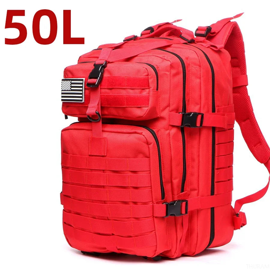 25L/50L Sturdy Nylon Waterproof, Tactical Camping, Hiking Backpack.