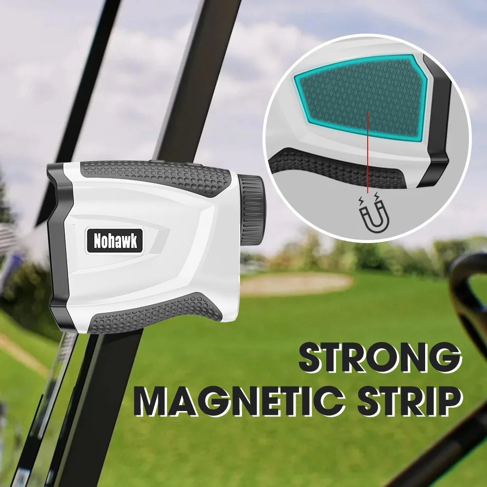 NOHAWK 1000yds Golf Rangefinder, M/Y Unit Switching, Flag Lock, Slope Compensation Distance with Magnetic Function for Golf