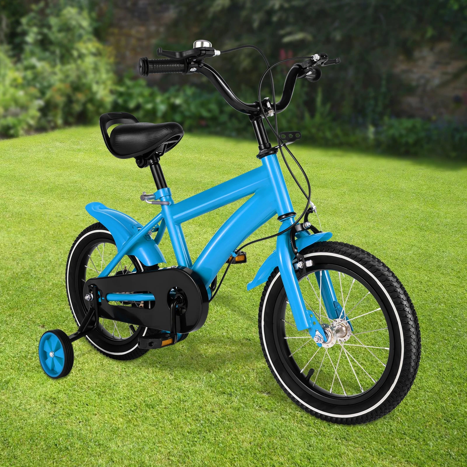 14 Inch Children's Bicycle with Safety Training Wheels - Dual Brakes.