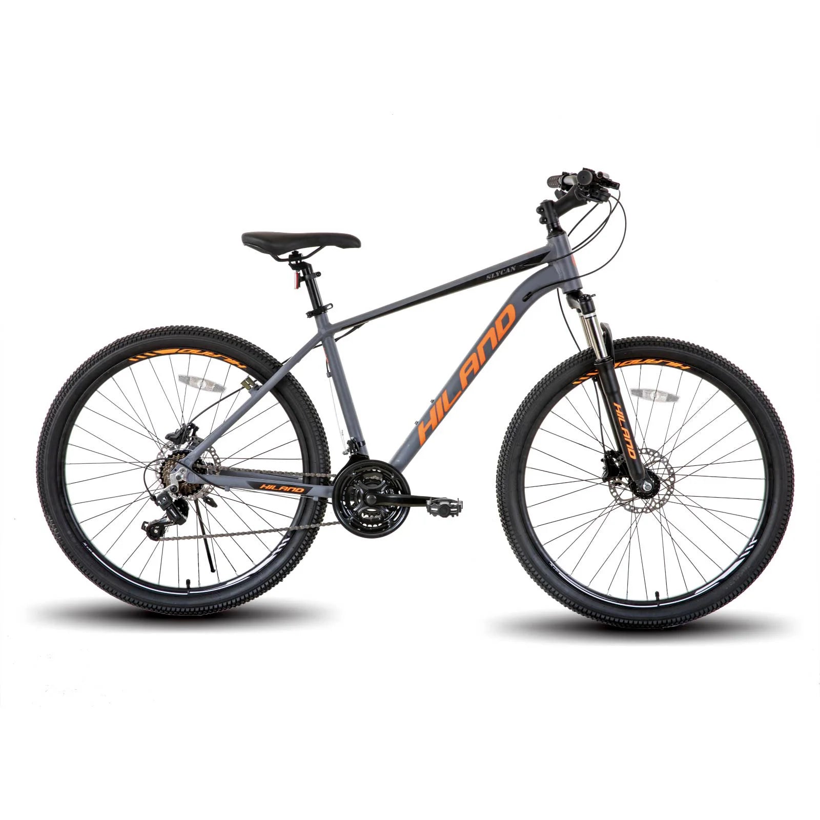 Hiland Aluminum Mountain Bike. 21 Speeds, Hydraulic Disc Brakes, Lock-Out Suspension Fork, 27.5 inch Wheel.
