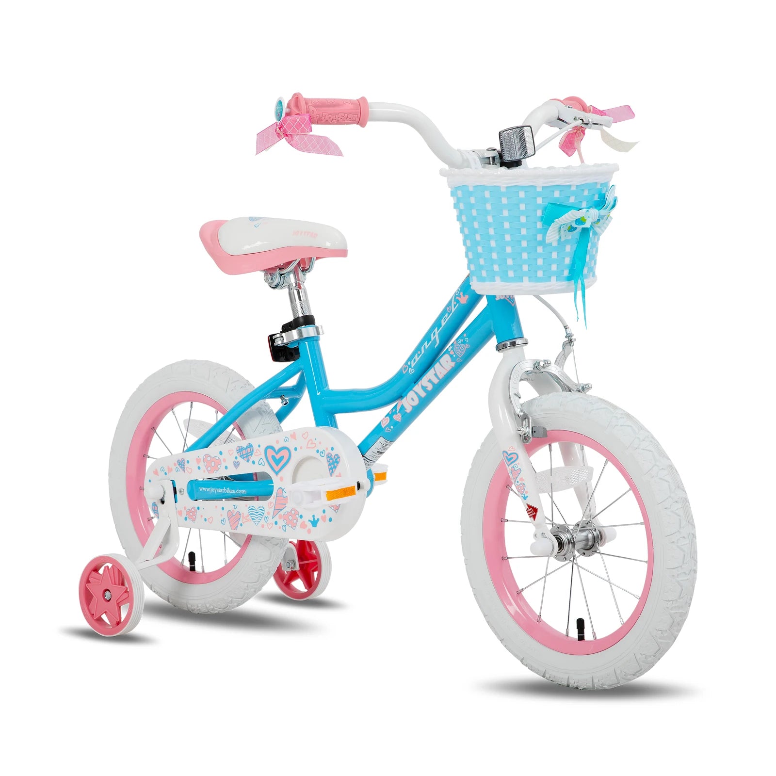 Colorful Girls Bike with Basket & Training Wheels, 12, 14, 16, 18 Inch Kids Bike - Foot Brake.