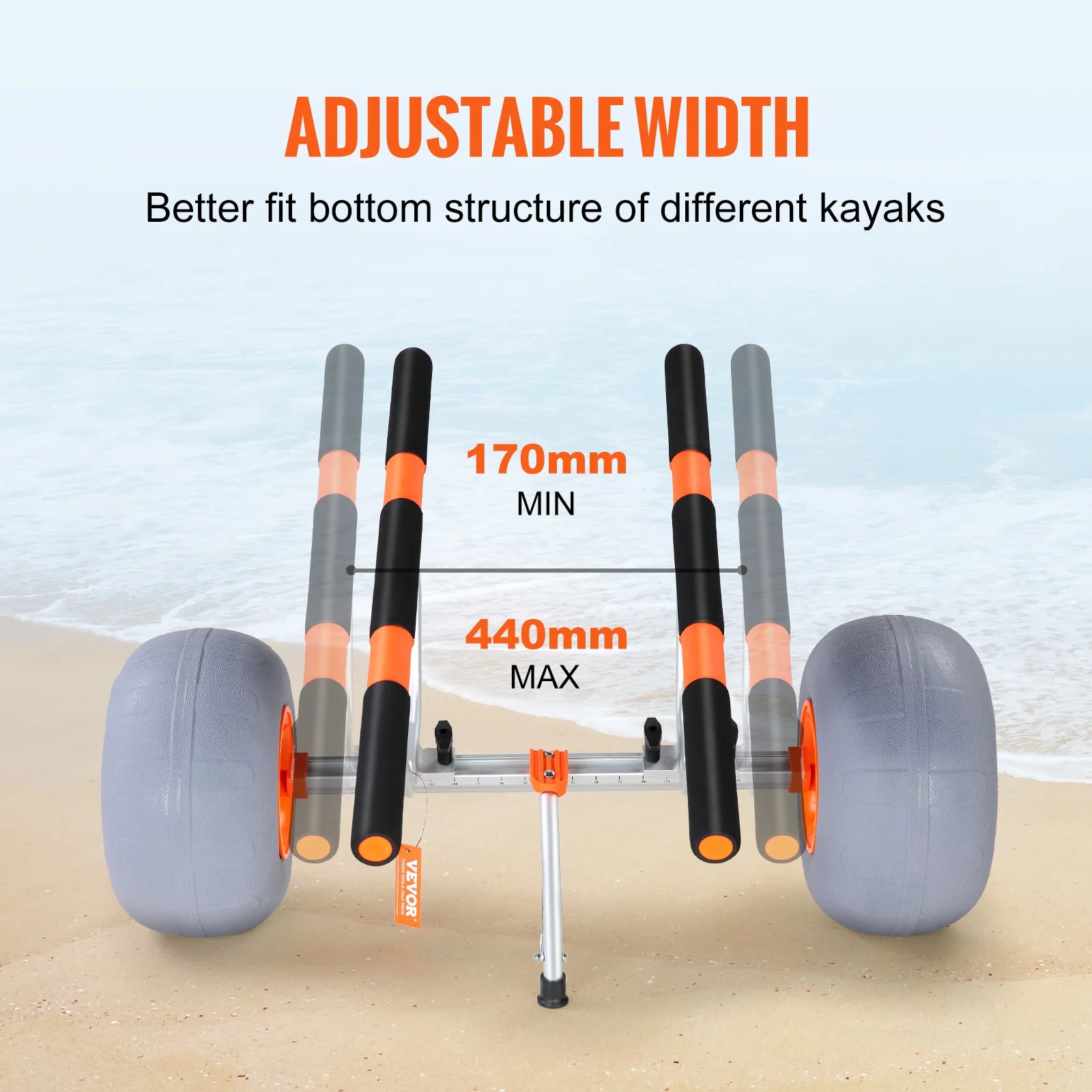 SucceBuy 350lbs Kayak Cart. Foldable, 12'' Tires.