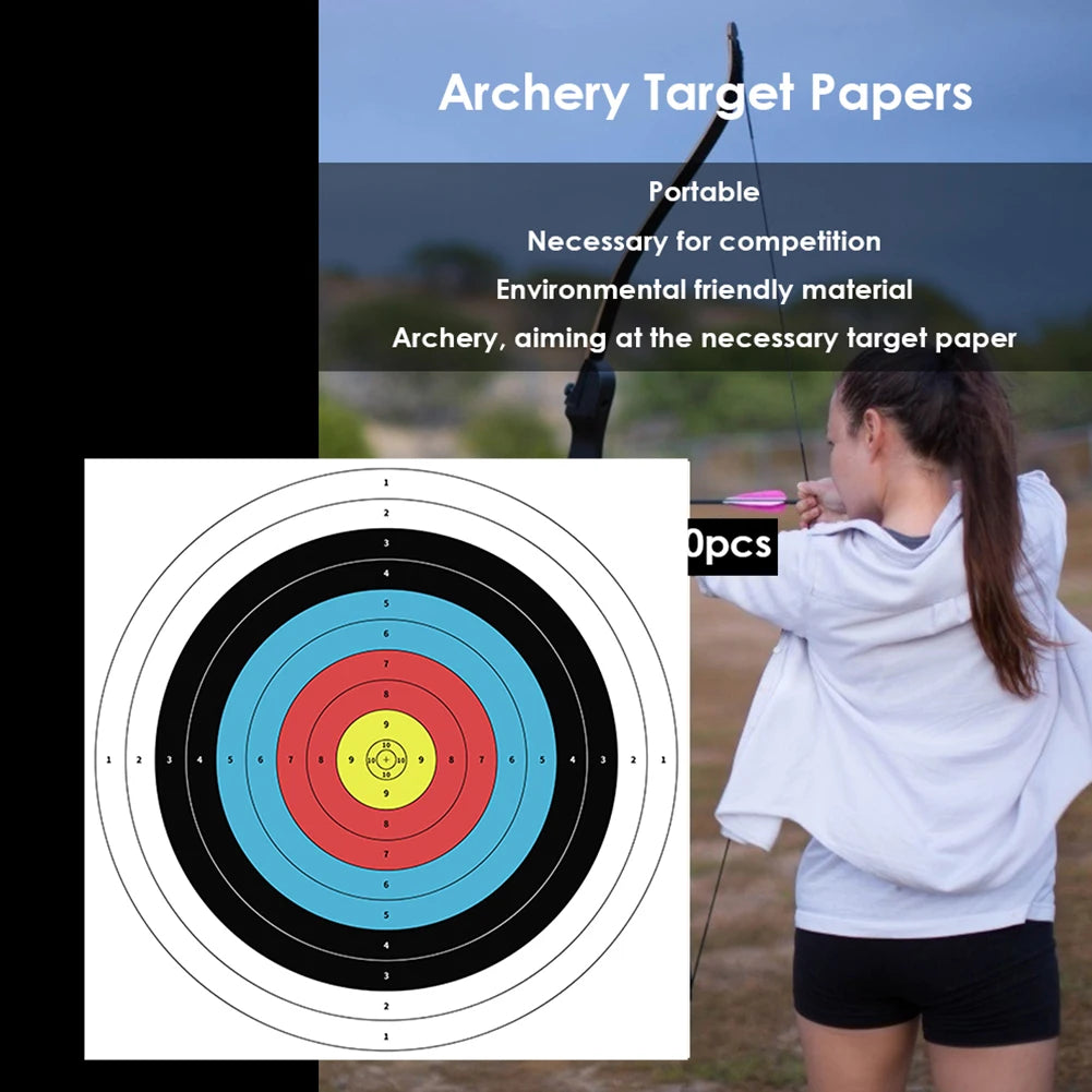 10pcs Practice Target Papers. Professional Bow Arrow . Darts - Knives.