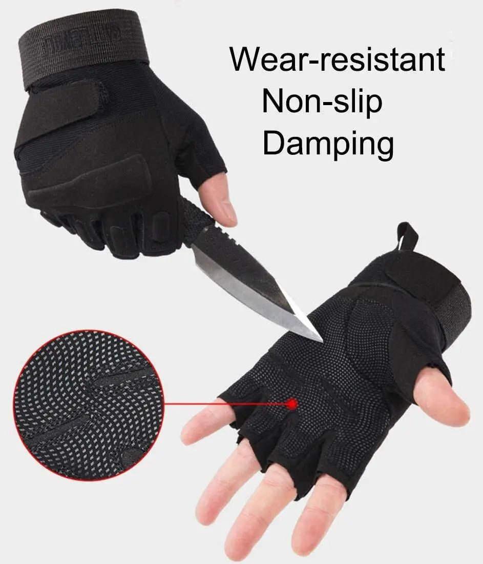 Tactical Half Finger Gloves. Motorcycle, Hunting, Shooting .