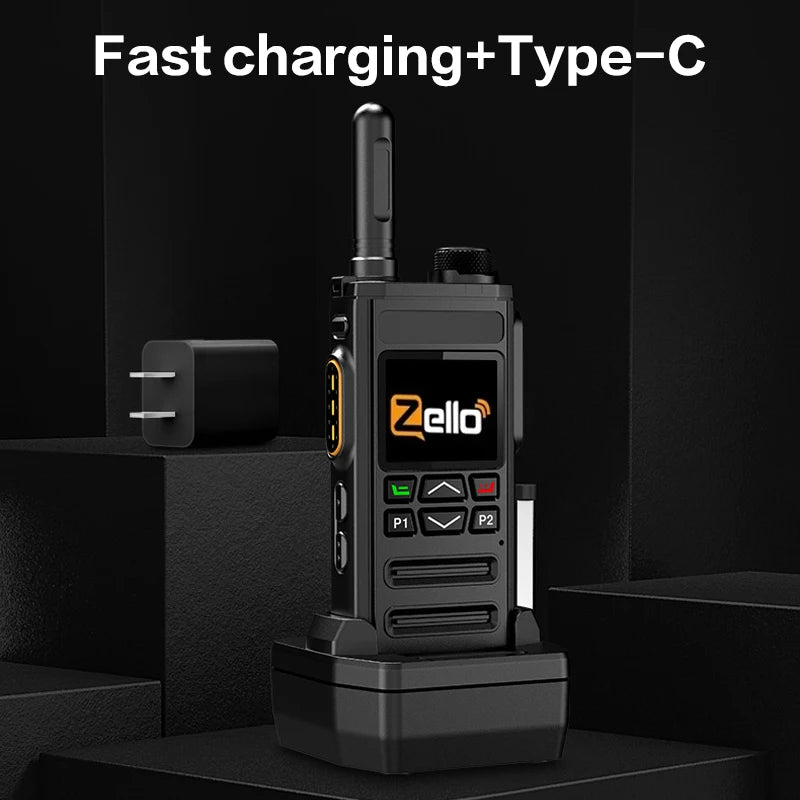 Zello 4G LTE & Wi Fi  walkie Talkie - Bluetooth Connection, Long Battery Life, Fast Charging.