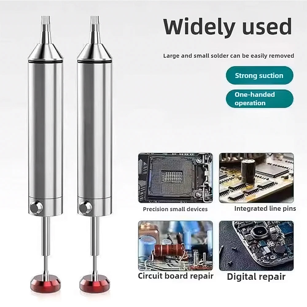 Aluminum Desoldering Pump. Soldering Sucker Pen. Powerful Vacuum.