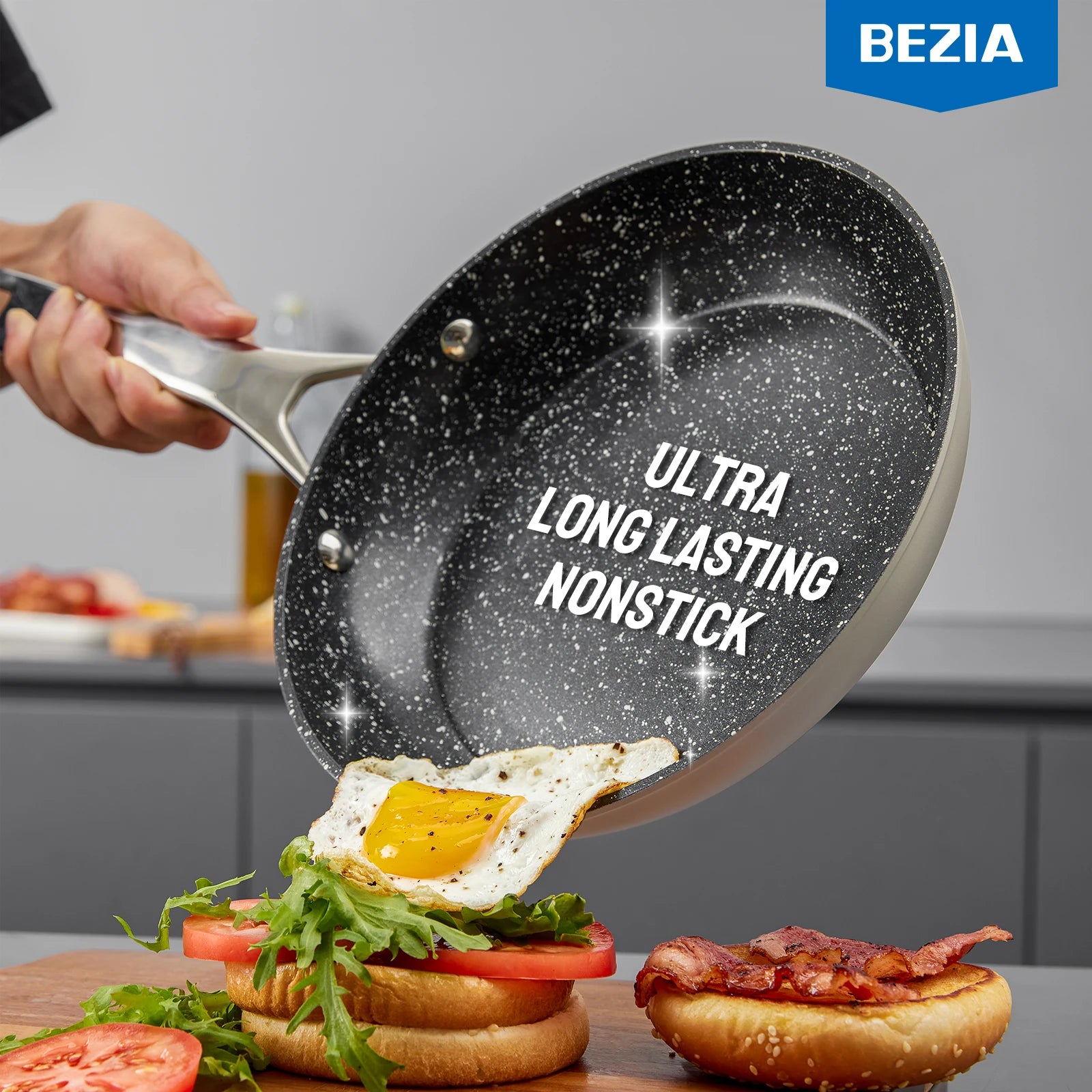 Induction Cookware. Nonstick, 10-Piece, Set Compatible with All Stoves.