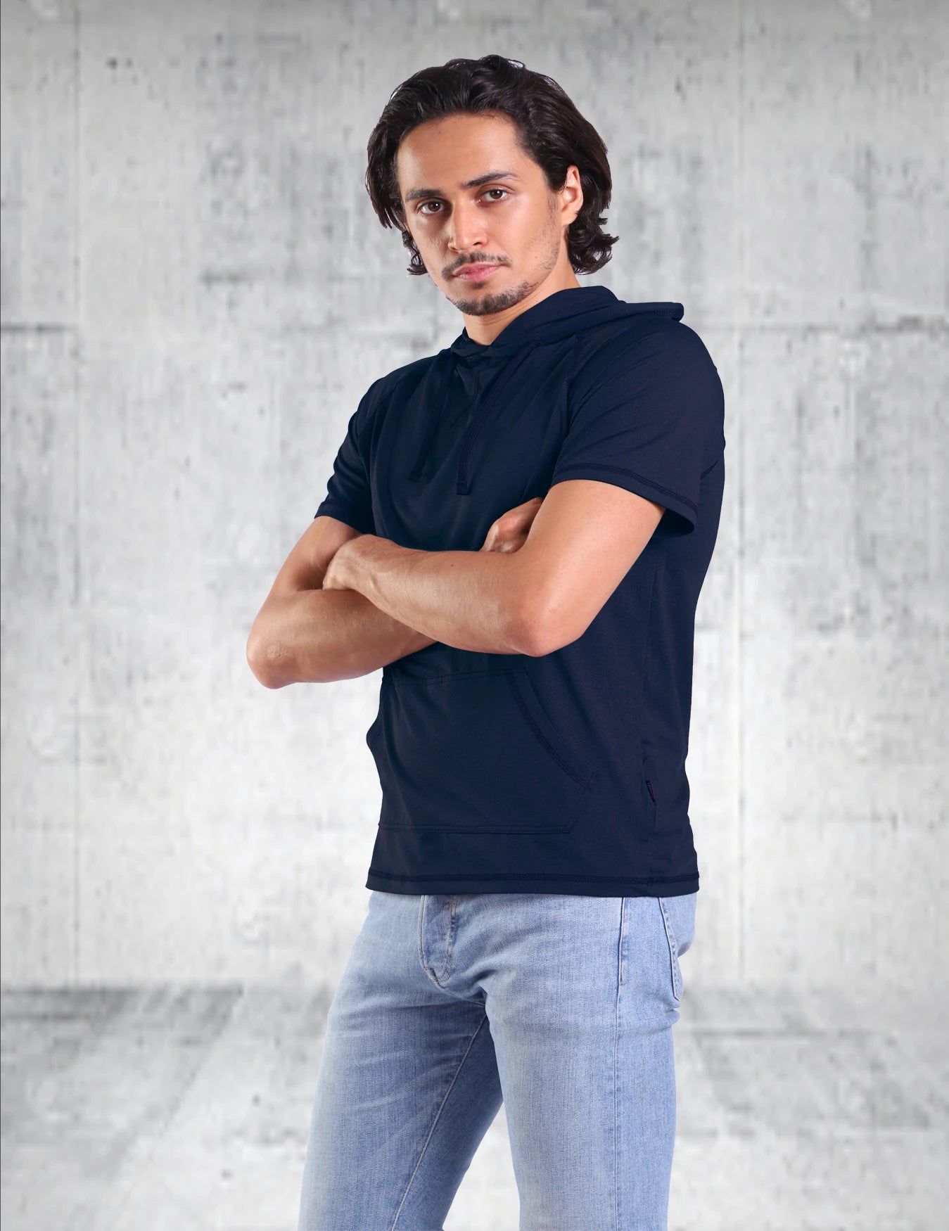 Men's Lightweight, Breathable Hoodie. Short Sleeved, Quick Drying .