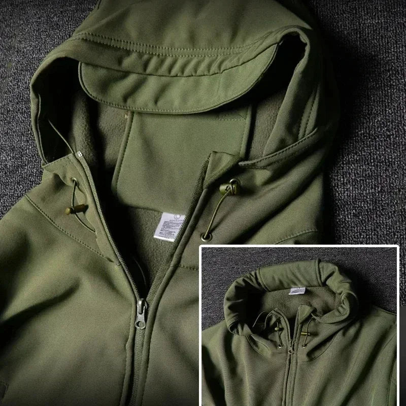 Tactical Waterproof Men's Camo Set. Soft Shell Fleece, Winter Suit, Windbreak. Multi Pocket.