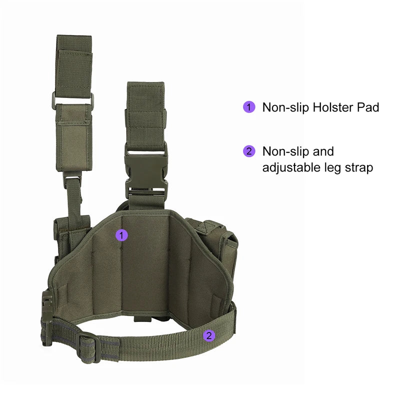 Tactical Leg Gun Holster. Multi-Function Camouflage Bag. Phone Pocket.