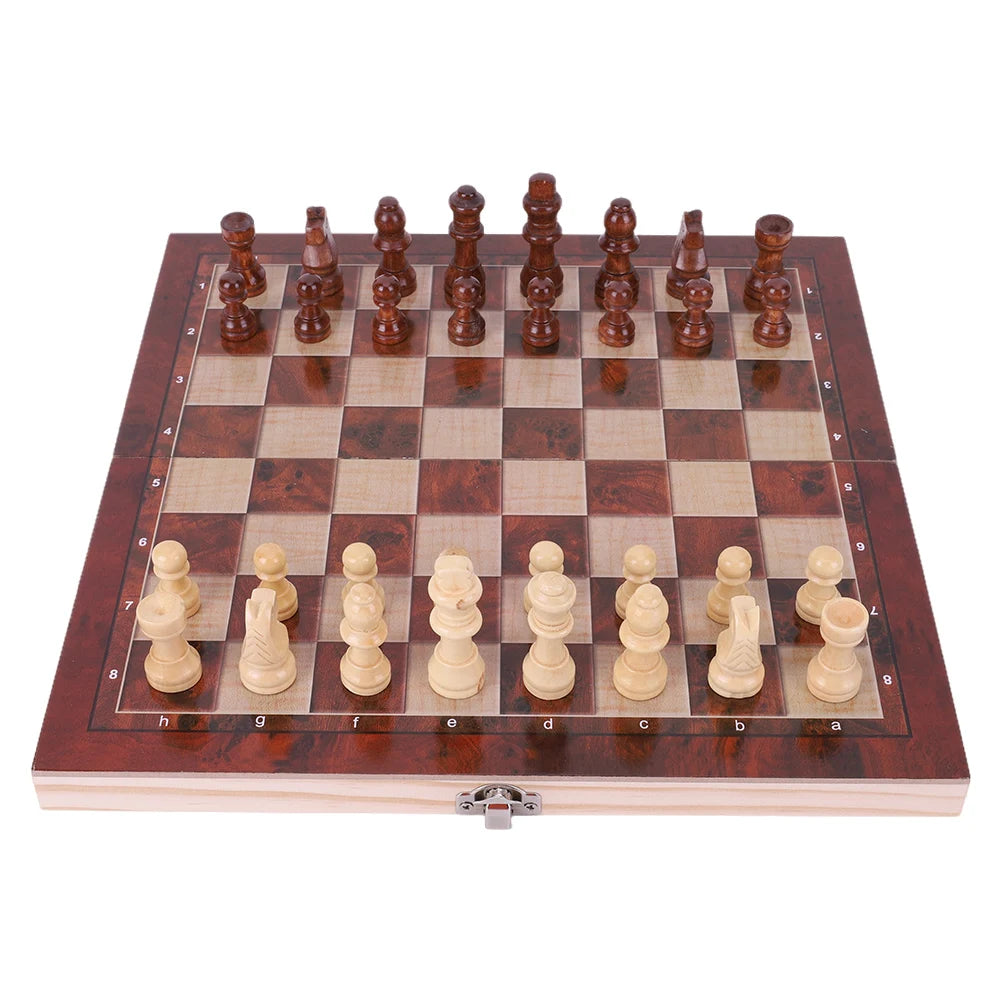 29x29cm 3 in 1 Chess, Checkers, Backgammon. Developing Strategic Thinking.