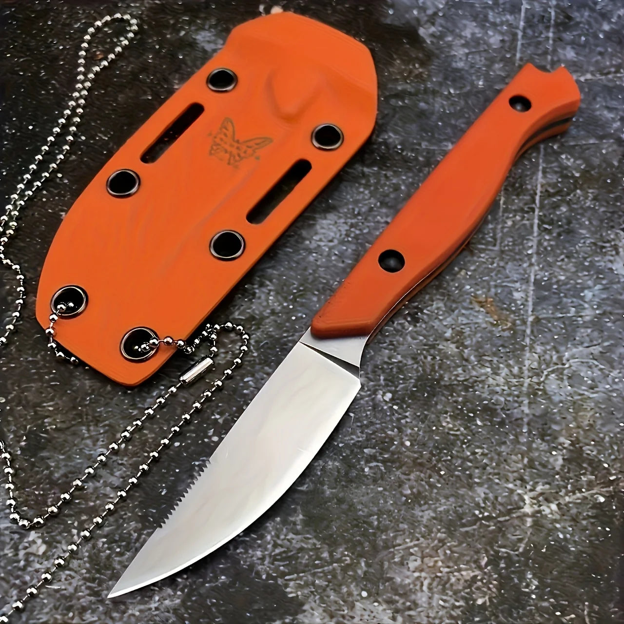 BM 15700 Straight Knife .CPM-154 Steel Blade. Nylon Handle . Sheath.
