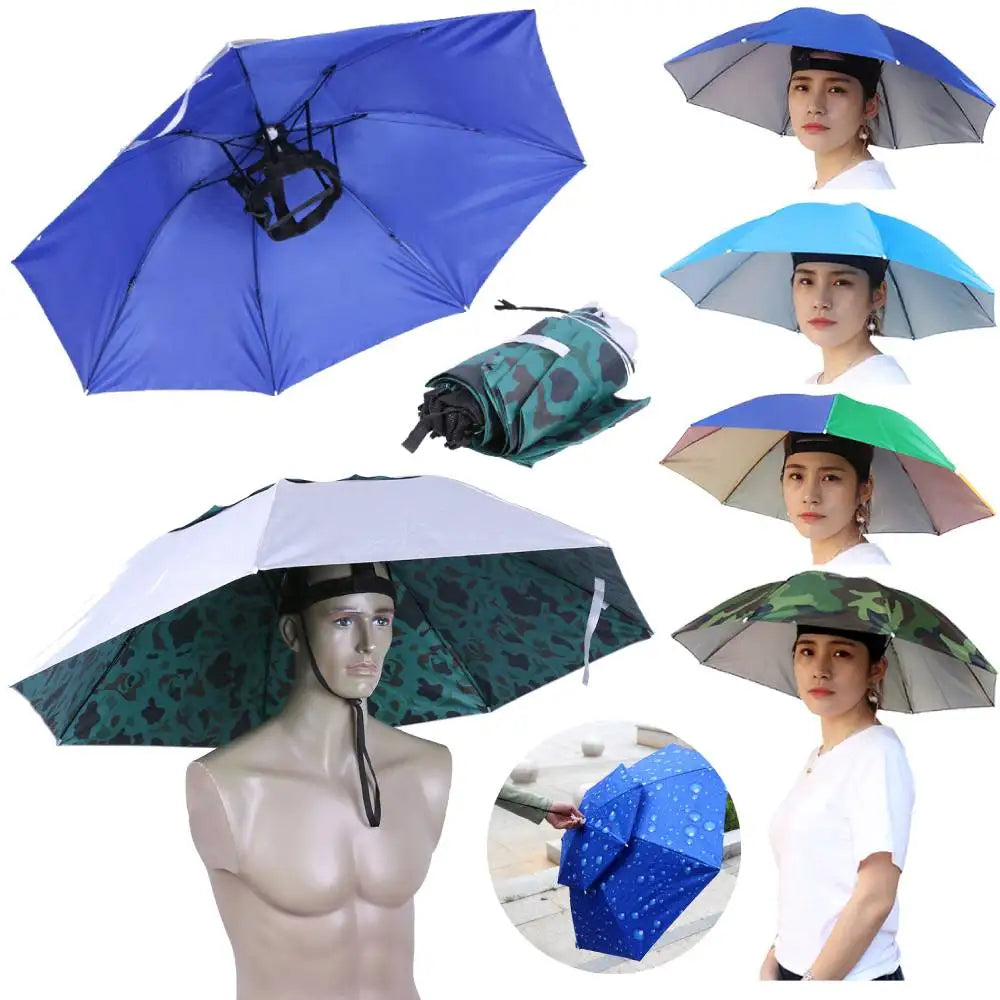69/95cm Umbrella Hat, Foldable. Sunshade Headwear. Waterproof .