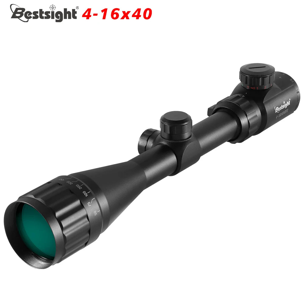 4-16X40 AOE Optics, Red & Green Dot Illuminated Rifle Scope. 20 MM Rails.