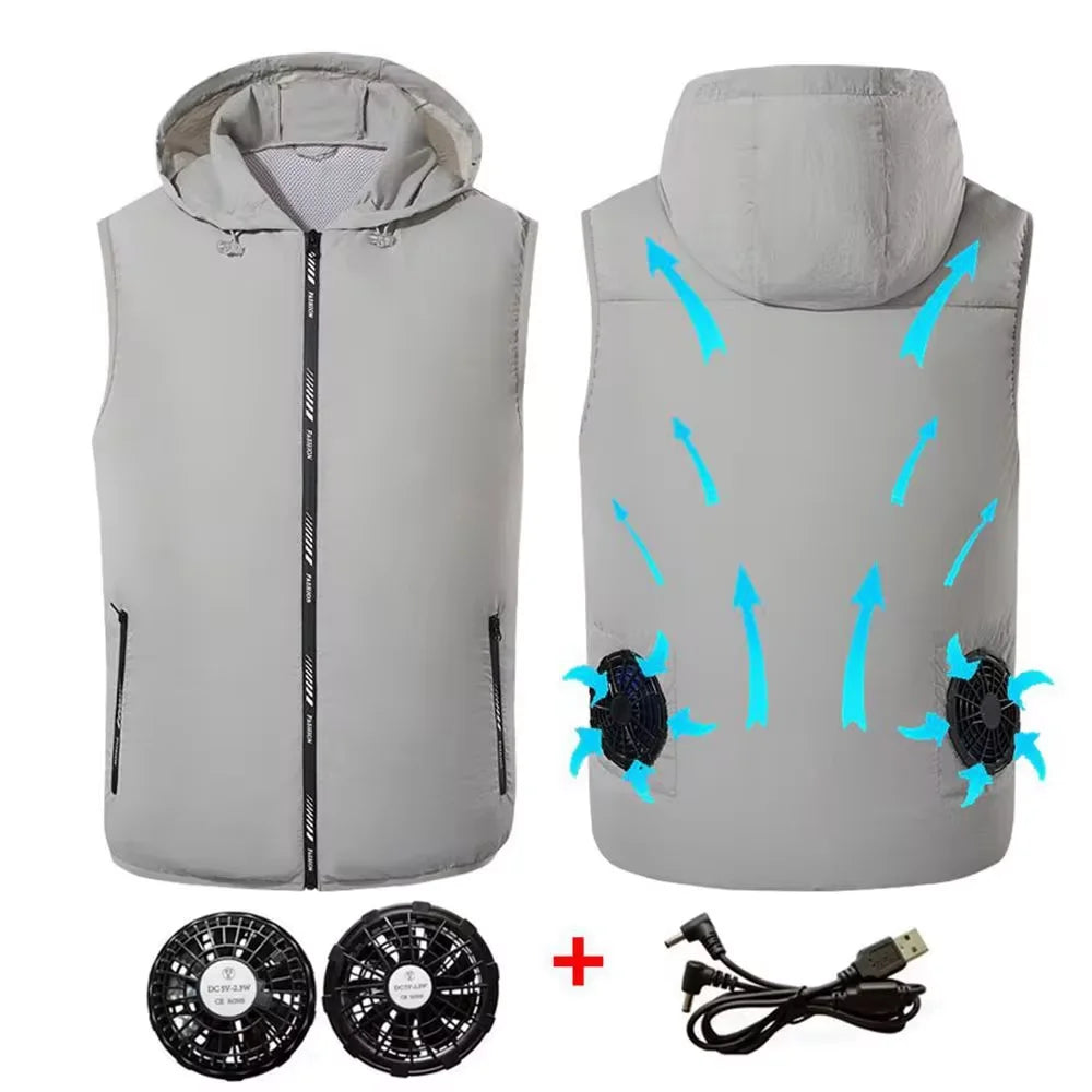 Cooling Vest Fan, Vest. 3 Gears, Breathable ,Wearable, Camping, Hiking.