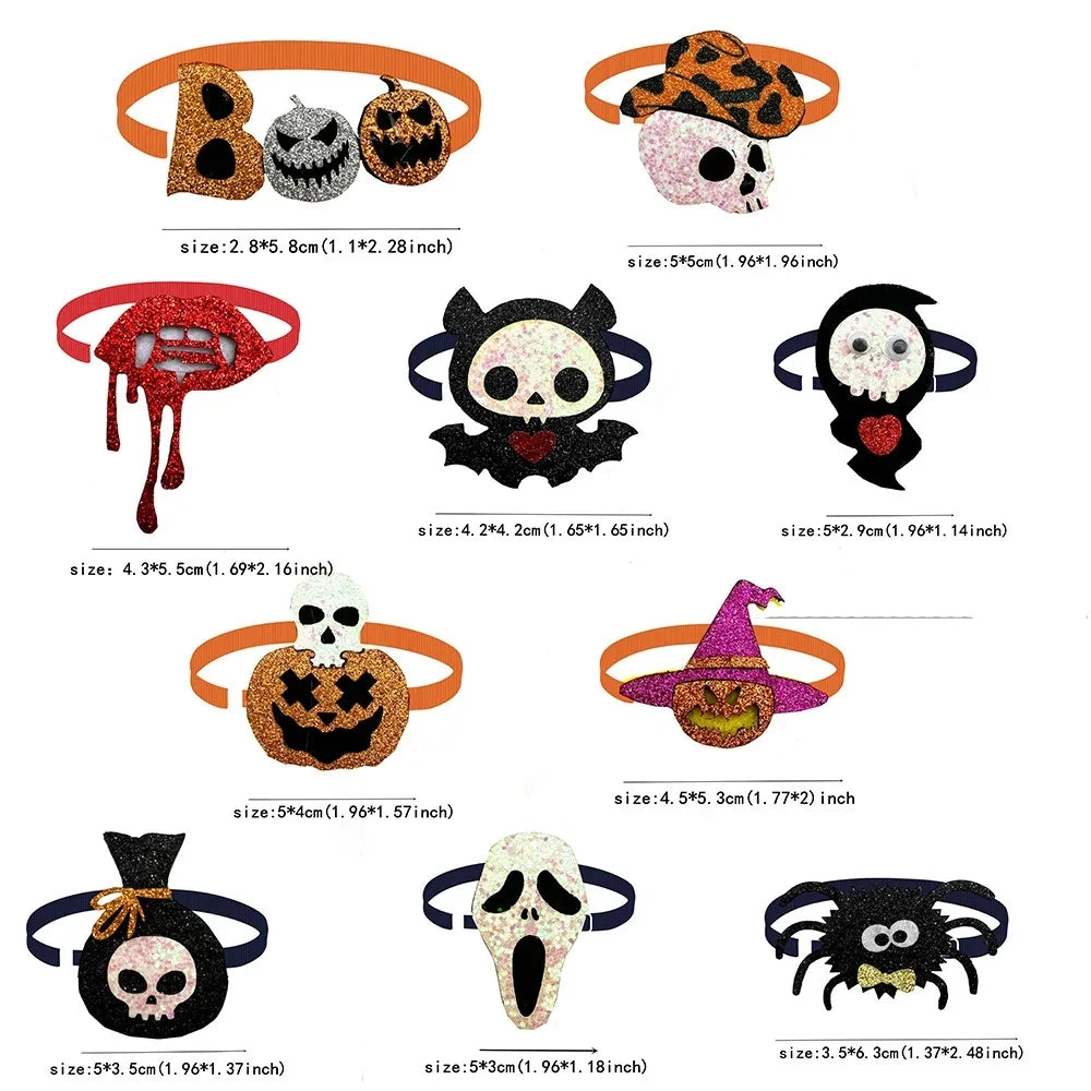 50pcs Halloween Dog Bow Ties- Puppy- Pet.