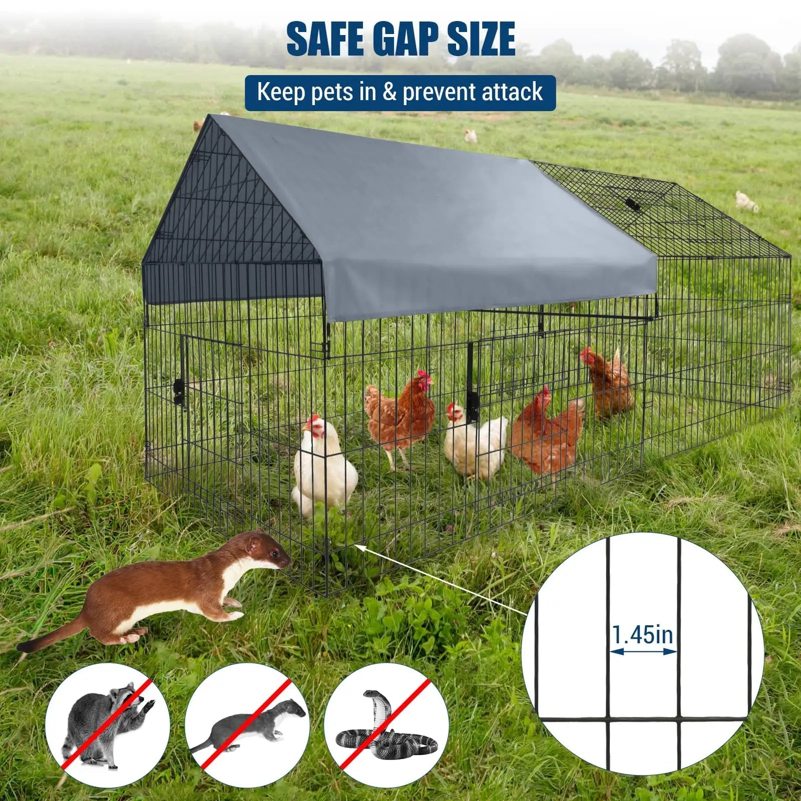 Large Chicken Coop, With Waterproof Cover, Small Animal Cage.