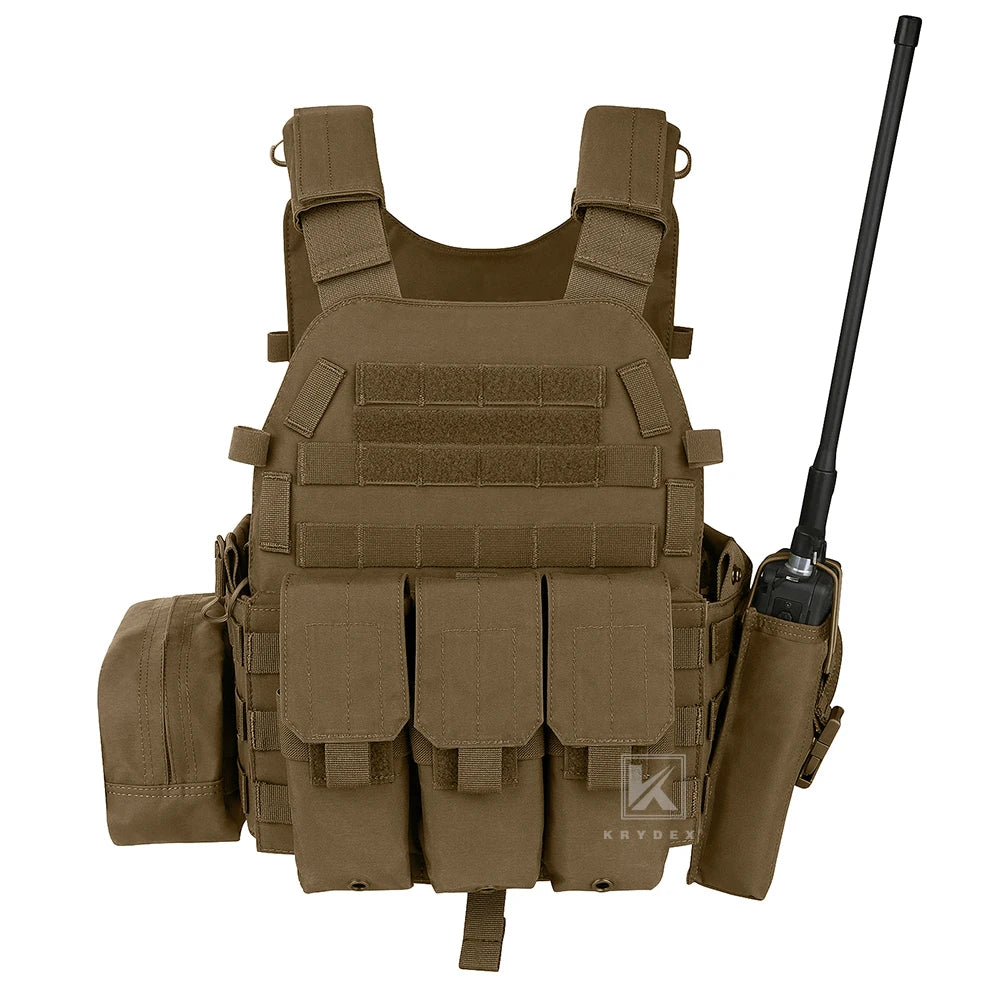 KRYDEX LBT-6094A Tactical Modular Vest. Triple Mag/Radio/Dump Pouch. Battle Plate Carrier.