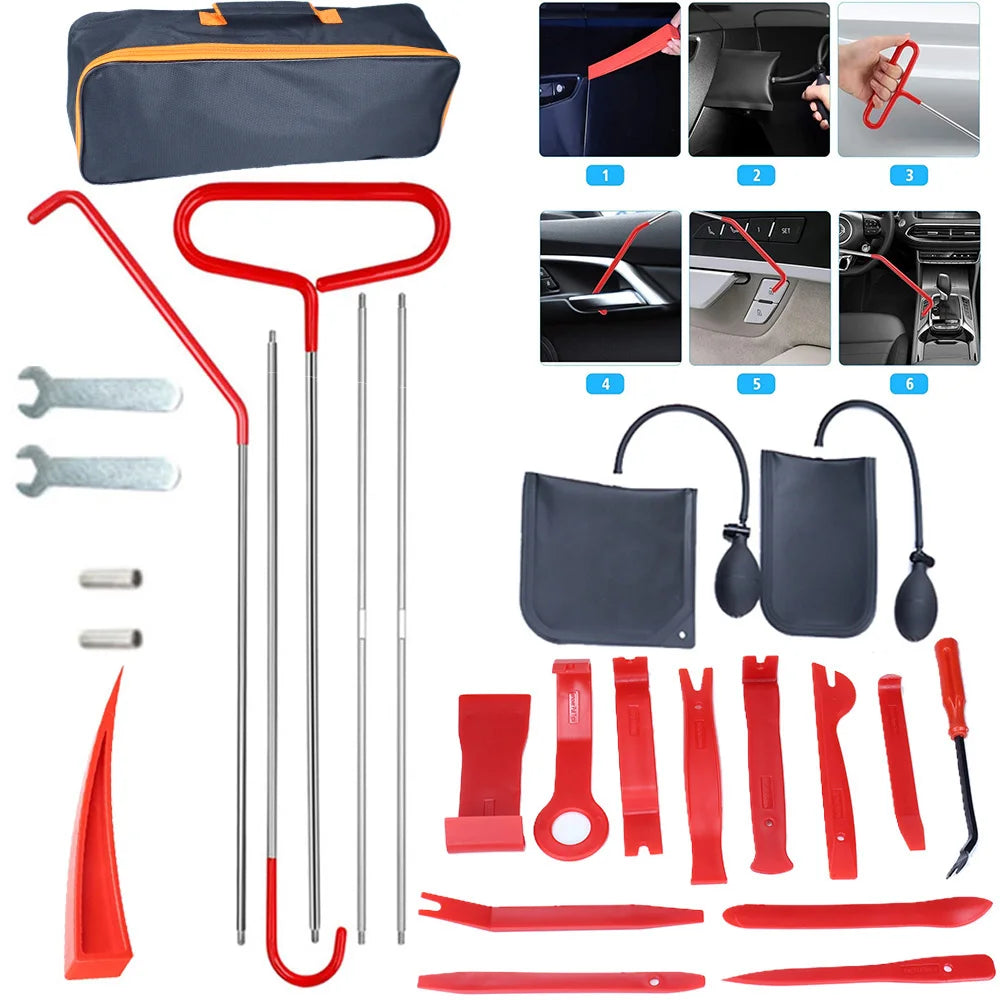 Car Window, Door Emergency Open kit. Key Lost, Lock Out, Unlock Auto Kit. Air Wedge Included.