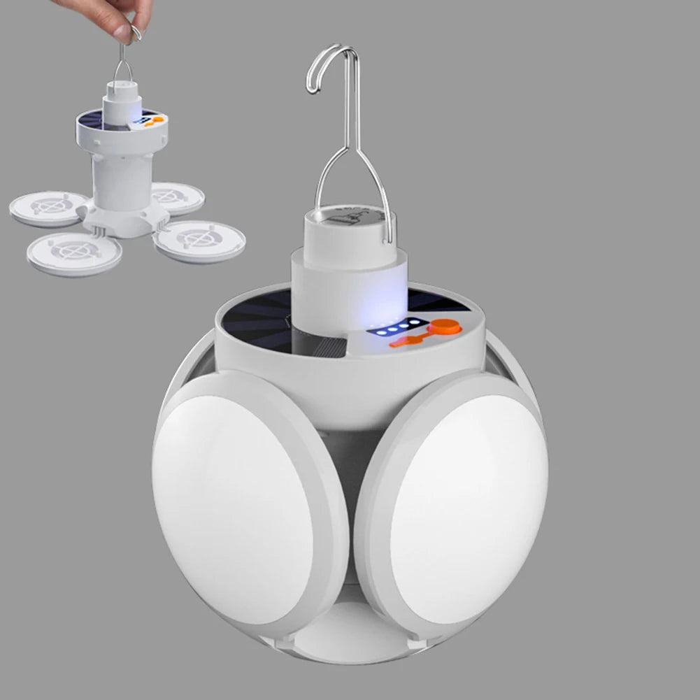 LED Solar Camping Light Bulb. Rechargeable, Portable Lantern.