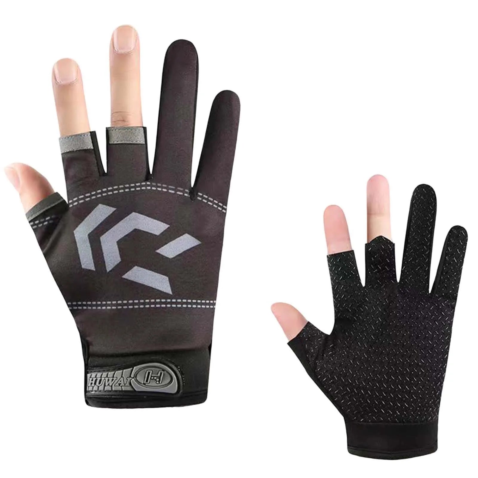 Three Finger Cut Gloves For Fishing, Sun Protection, anti-slip, Breathable.