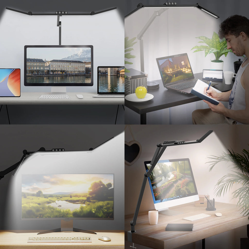 Led Desk Lamp with Clamp, For Home Office with Atmosphere Lighting, 24W Ultra Bright.