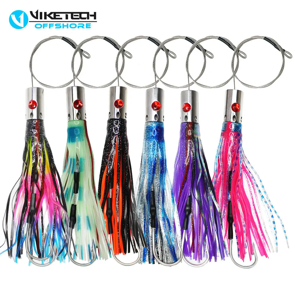 Viketech Offshore Stainless Steel Trolling Lures. 9.4" Lure, 9/0 Single Hookset .