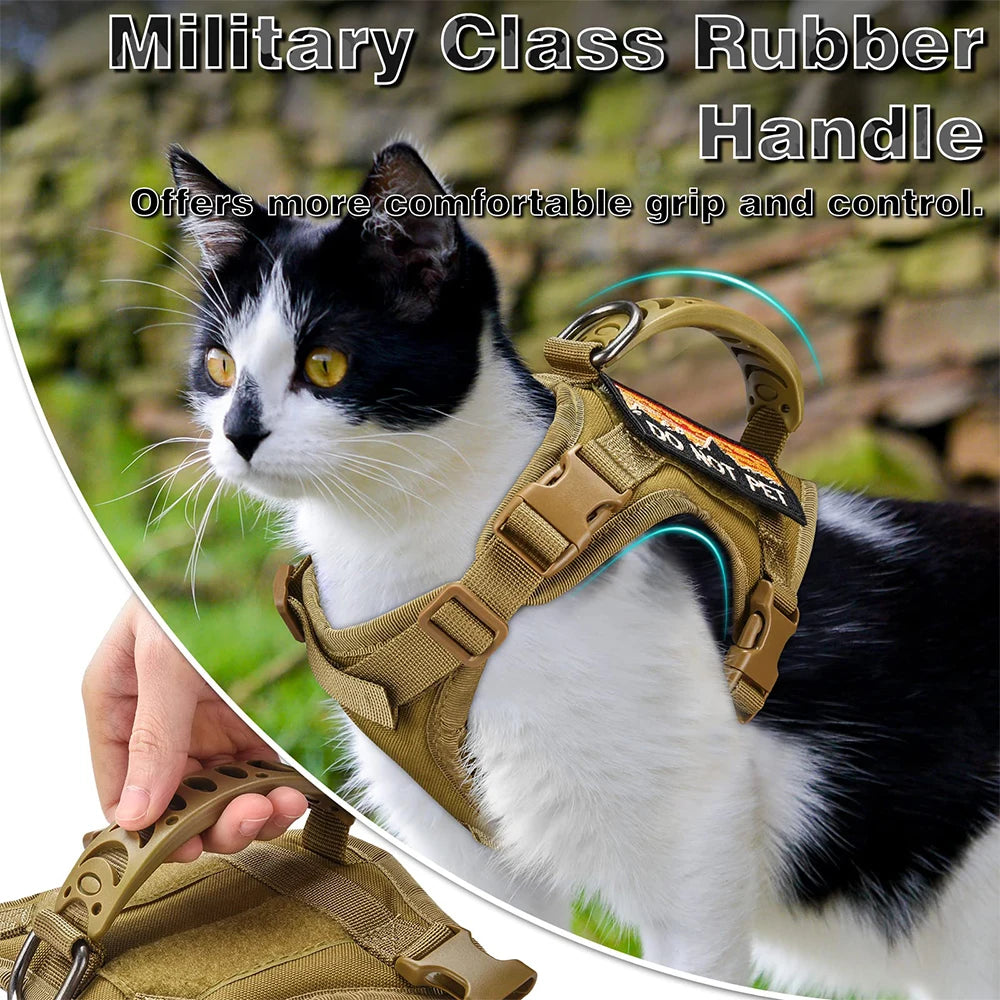 Tactical Cat Harness - Adjustable Puppy Vest For Small Dogs. Cat Accessories.