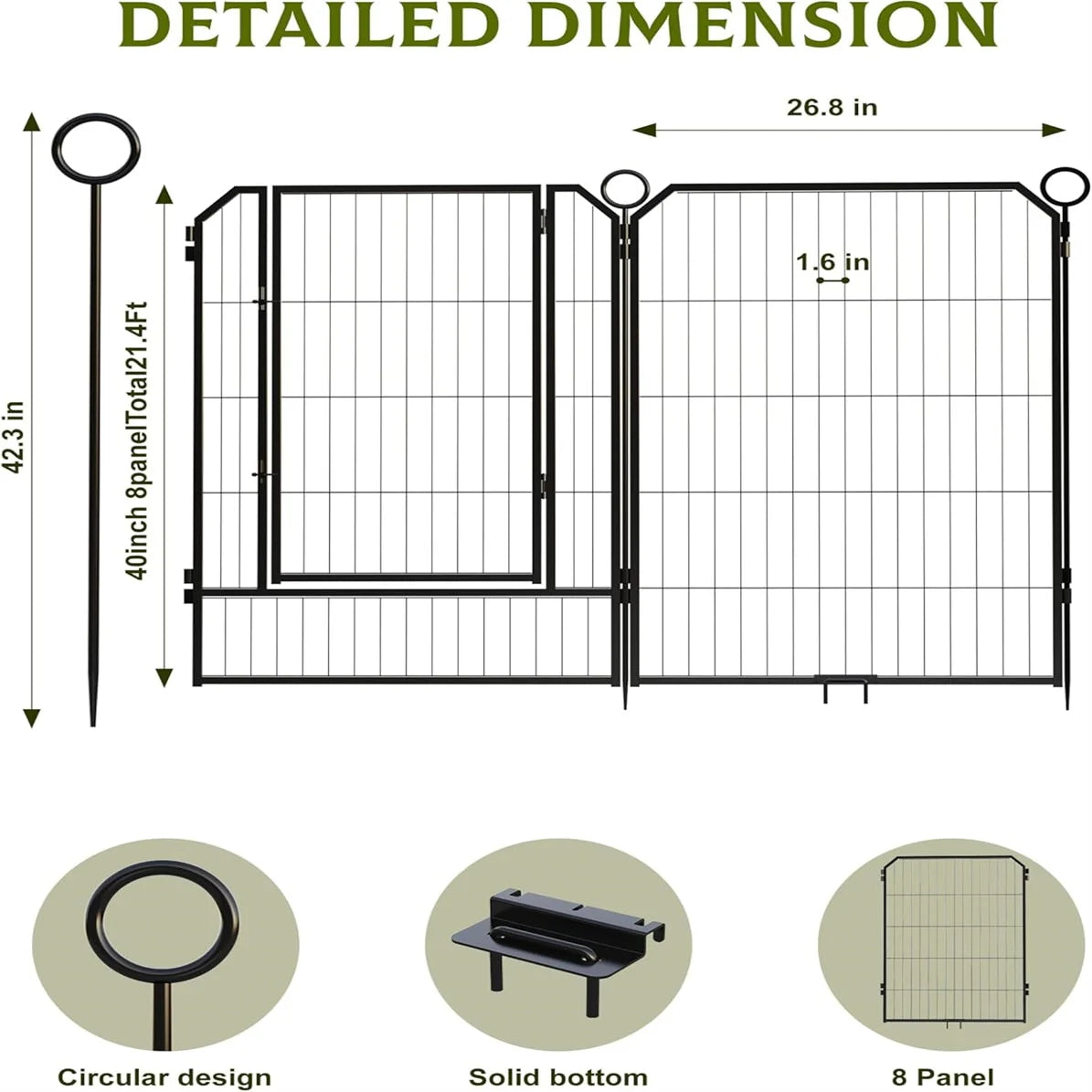Heavy-Duty Portable Dog Playpen With Low-Step Entry.