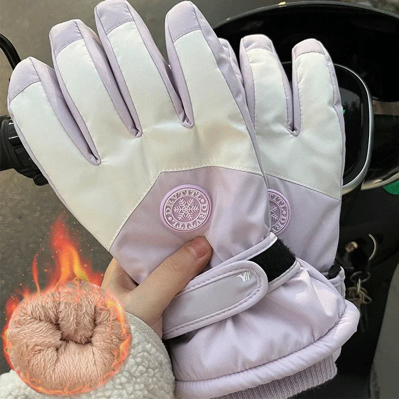 Unisex Snowboard- Ski Gloves. PU Leather- Non-slip. Touch Screen- Waterproof.