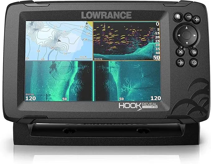 Lowrance HOOK Reveal 5", 7" And 9" Fish Finders With Transducers.
