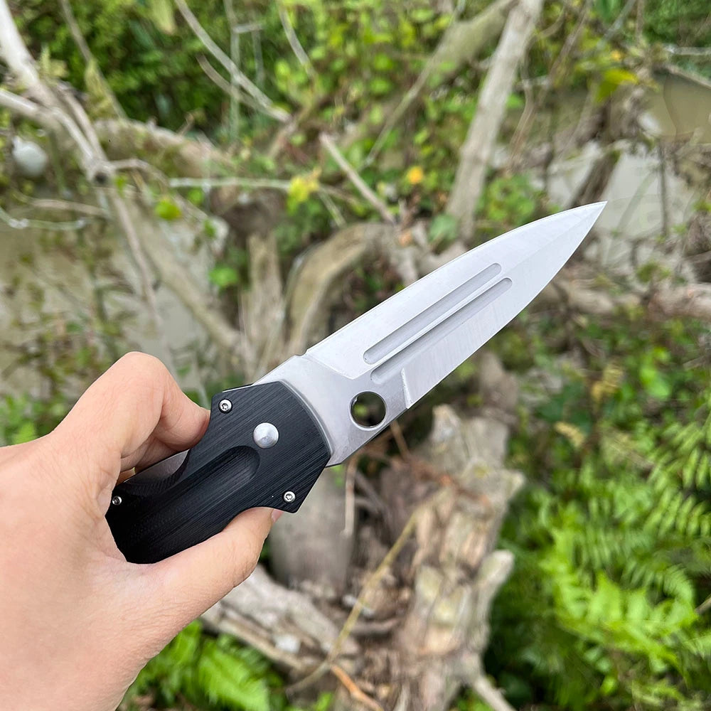 C-215, D2 Steel Blade, Black Handle, Liner Lock Utility Pocket Knife.