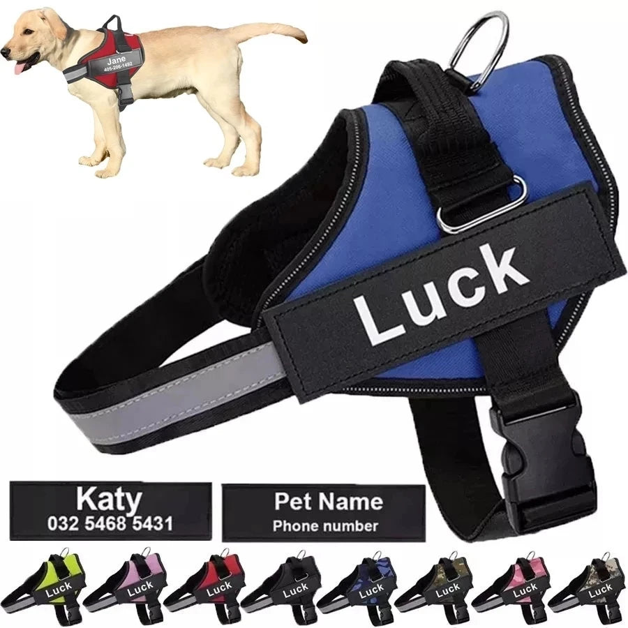 Dog Vest. ID Patch , Reflective, Breathable, Adjustable Pet Harness. NO PULL .