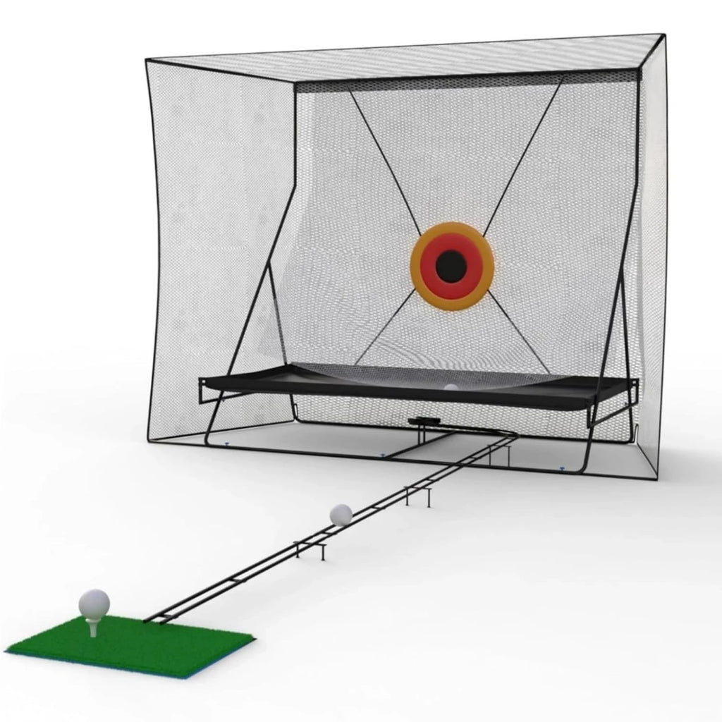 Golf Cage 10x8Ft Practice Hitting Net with Ball Return Ball Blanket for Backyard Indoor Chipping Practice Swing Training Nets