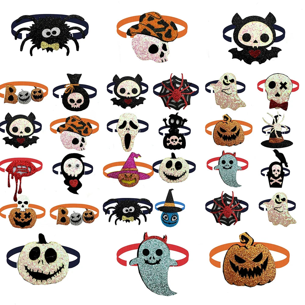 50pcs Halloween Dog Bow Ties- Puppy- Pet.