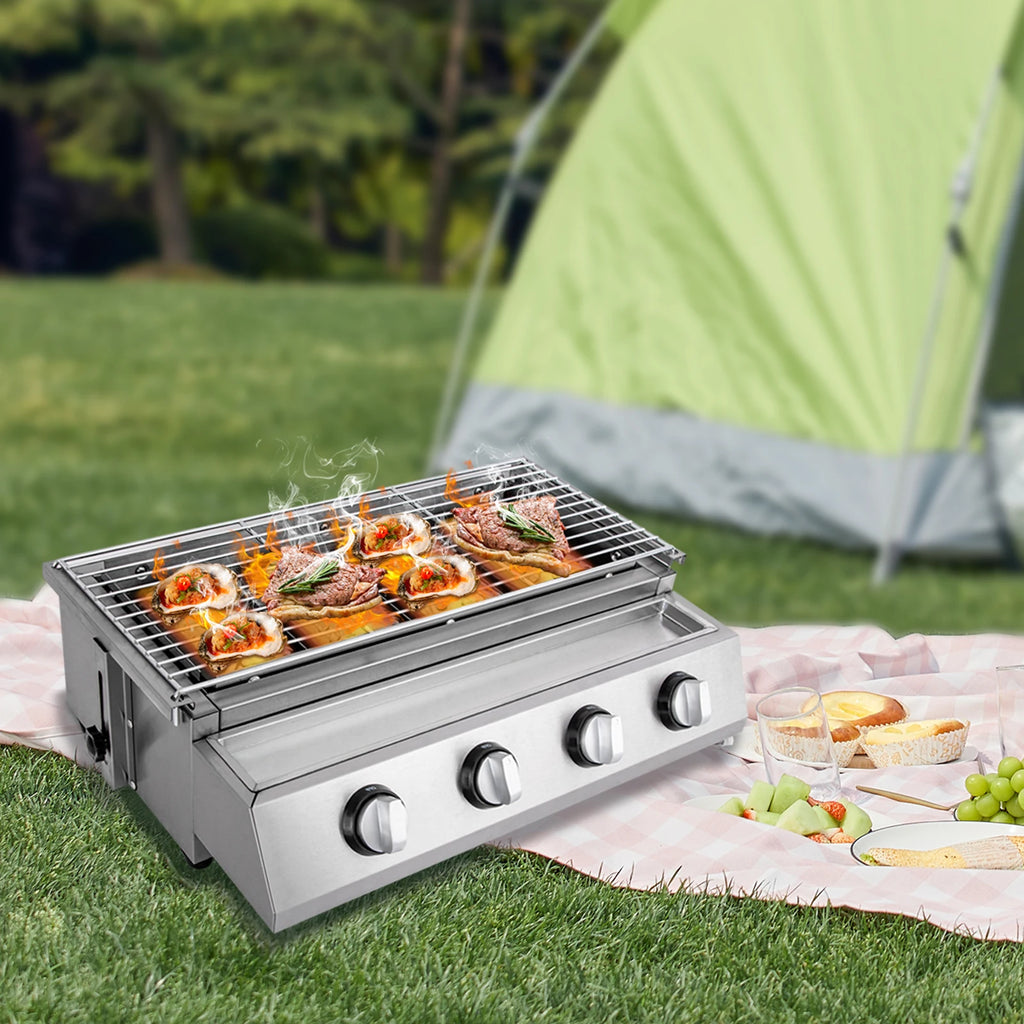 Stainless Steel ,Smokeless Barbecue Grill. 4 Burners LPG Gas.